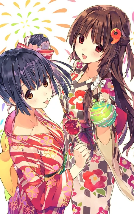 气质柔美日本和服、纸伞动漫少女高清大图