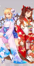 气质柔美日本和服、纸伞动漫少女高清大图