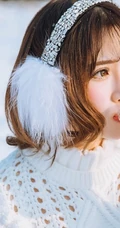 雪地里的清新美模徐cake 唯美户外家居写真美图