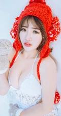 雪地里的清新美模徐cake 唯美户外家居写真美图