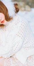 雪地里的清新美模徐cake 唯美户外家居写真美图