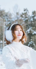 雪地里的清新美模徐cake 唯美户外家居写真美图