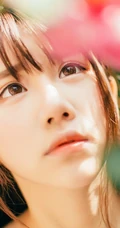 大眼美萌清新蔷薇花少女温暖春意户外写真