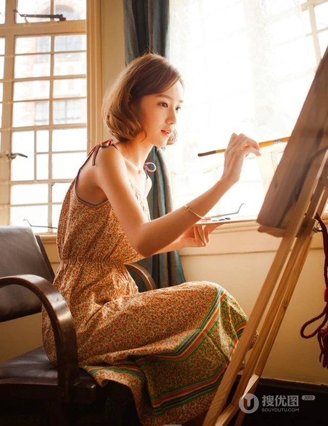 清纯连衣裙少女唯美文艺范写真-描绘自己的梦