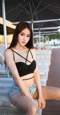 魅妍社女生Cheryl青树户外泳池边高清靓丽写真