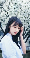 亚洲清新萌妹余心恬着连衣裙初春灵动唯美写真