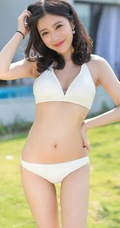 清新女模施忆佳KITTY白色比基家居服度假高清写真