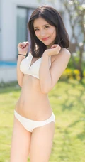 清新女模施忆佳KITTY白色比基家居服度假高清写真