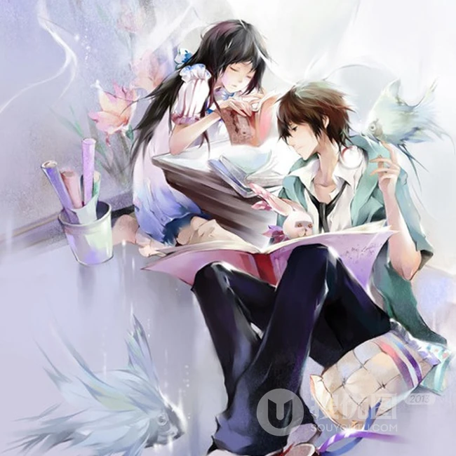 青春校园风格背景插画图片 那些清新好看的少男少女