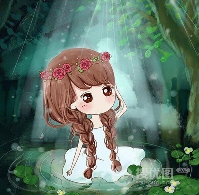 可爱卡通Q版可爱女生动漫图片 大大眼睛萌萌哒