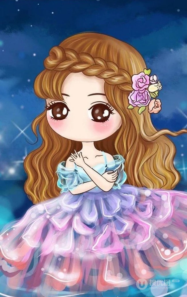 可爱卡通Q版可爱女生动漫图片 大大眼睛萌萌哒