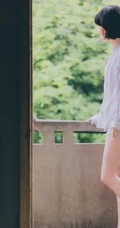 武大清新萌妹尹晨白背短裤居家唯美写真