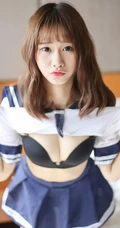 羞涩可爱学生妹，女生嫩模itt尼卡制服装写真吸睛