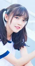 双马尾可爱校服少女清新户外写真