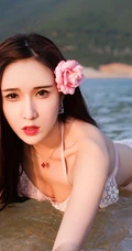 女生模特Eva_茜茜气质高清泳装海边写真