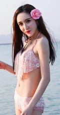 女生模特Eva_茜茜气质高清泳装海边写真