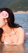 女生模特Eva_茜茜气质高清泳装海边写真