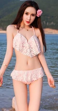 女生模特Eva_茜茜气质高清泳装海边写真