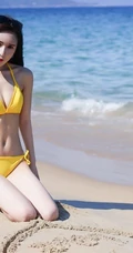 女生模特Eva_茜茜气质高清泳装海边写真