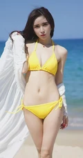 女生模特Eva_茜茜气质高清泳装海边写真