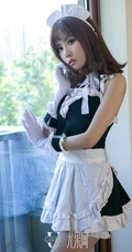 邻家女孩猴小语魅力变装写真美图，cos春丽、女仆制服秀