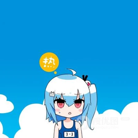 集体吃瓜，超萌可爱Q版动漫人物吃西瓜头像大全