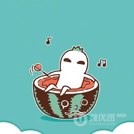 集体吃瓜，超萌可爱Q版动漫人物吃西瓜头像大全
