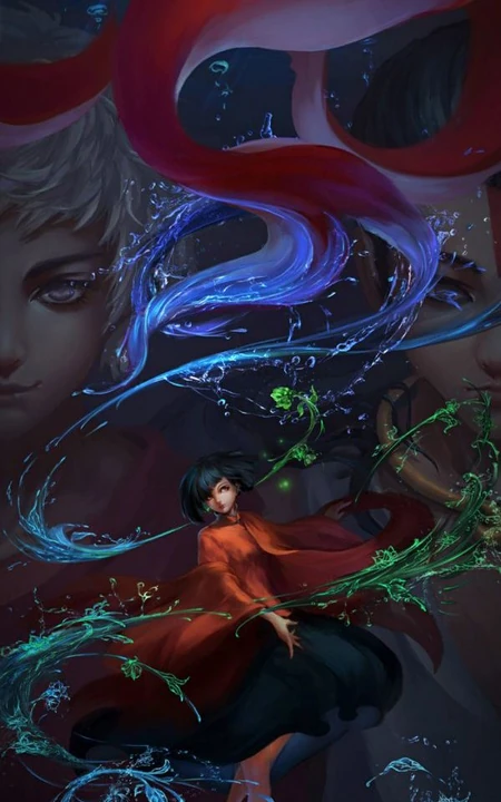 大鱼海棠精美插画美图2-美轮美奂的场景、画中人和鱼