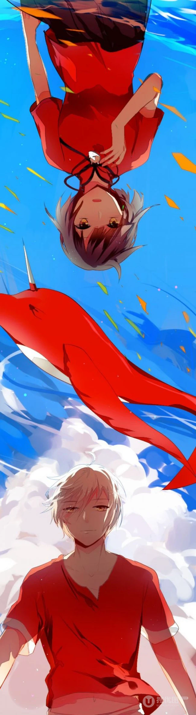 大鱼海棠精美插画美图2-美轮美奂的场景、画中人和鱼