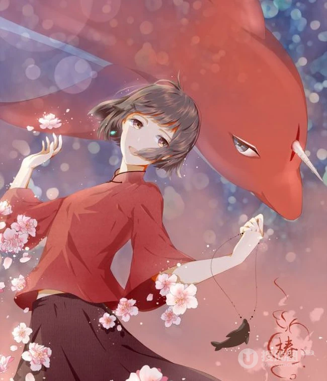 大鱼海棠精美插画美图2-美轮美奂的场景、画中人和鱼