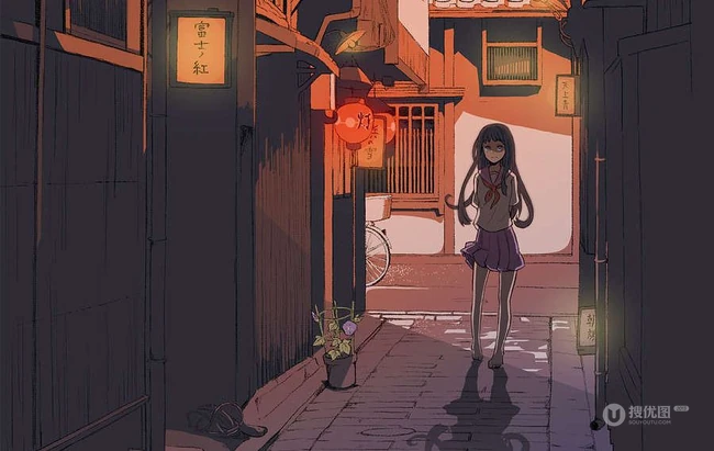 唯美二次元动漫场景图，那些城市背后的小巷场景