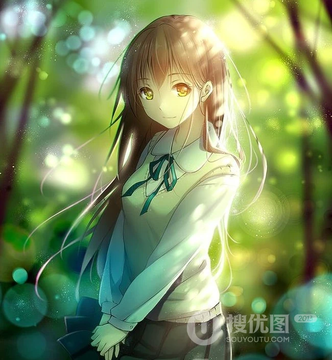 动漫图片中可爱气质少女在唯美场景的图片