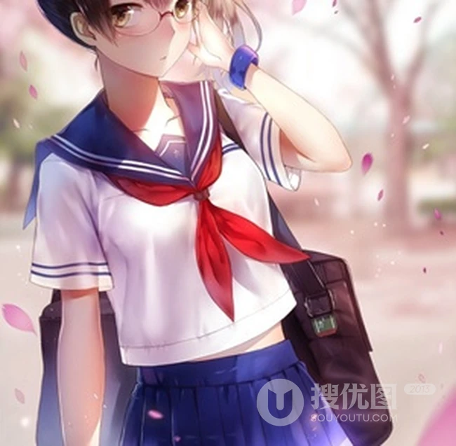 清新加气质的水手服、学生装制服、短裙动漫女生图片