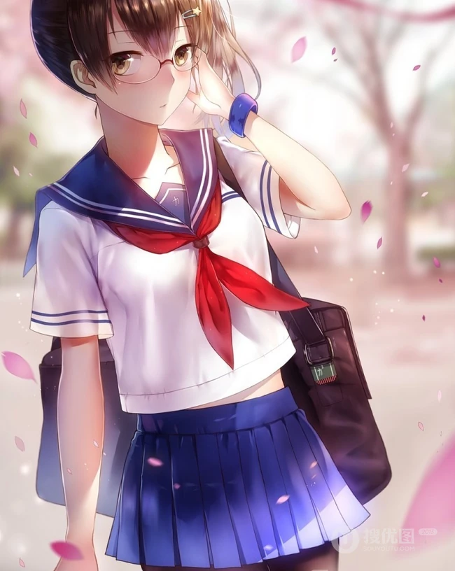 清新加气质的水手服、学生装制服、短裙动漫女生图片