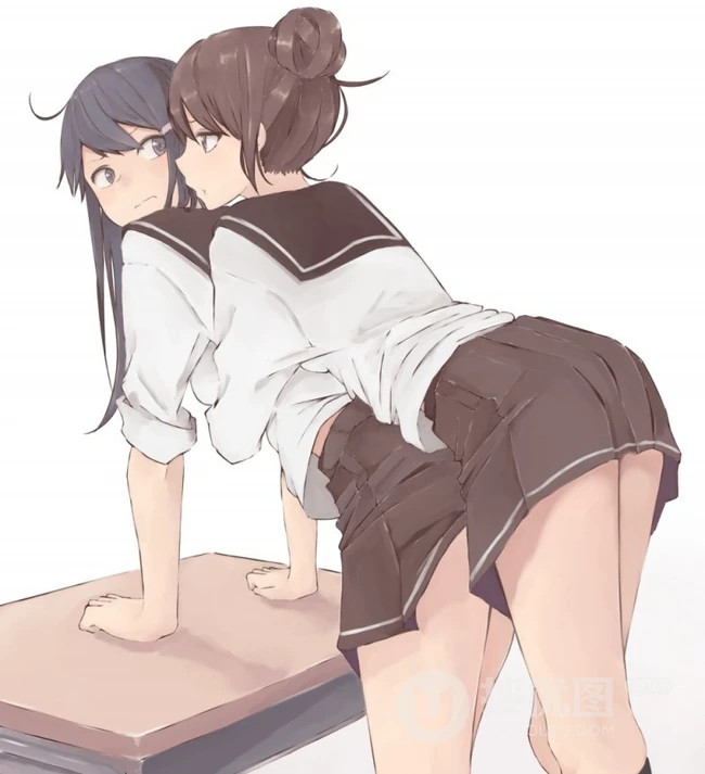 清新加气质的水手服、学生装制服、短裙动漫女生图片