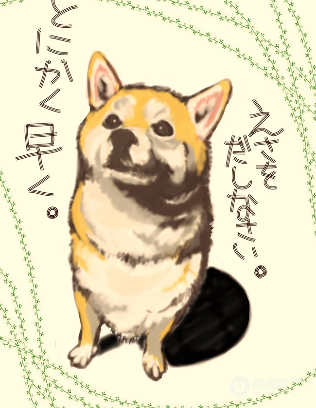 可爱的呆萌柴犬动漫图片