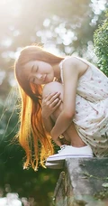 清纯连衣裙可爱森系可爱女生户外街拍写真美图