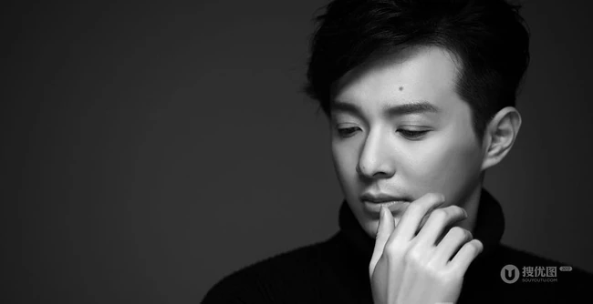 型男演员刘智扬黑白图片