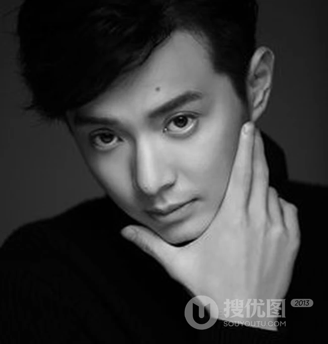 型男演员刘智扬黑白图片
