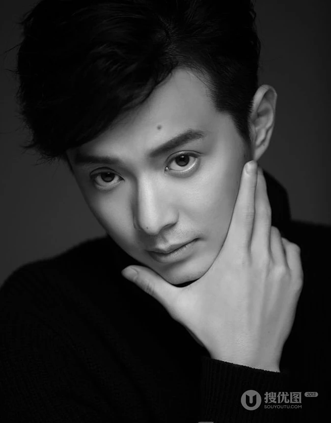 型男演员刘智扬黑白图片