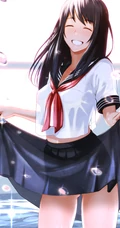 学院风动漫少女，线条感、袜装、以及可爱短裙哦