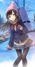 冬日暖心围巾动漫少女图片，冬天需要它的陪伴