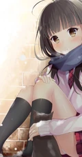 冬日暖心围巾动漫少女图片，冬天需要它的陪伴