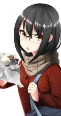 冬日暖心围巾动漫少女图片，冬天需要它的陪伴
