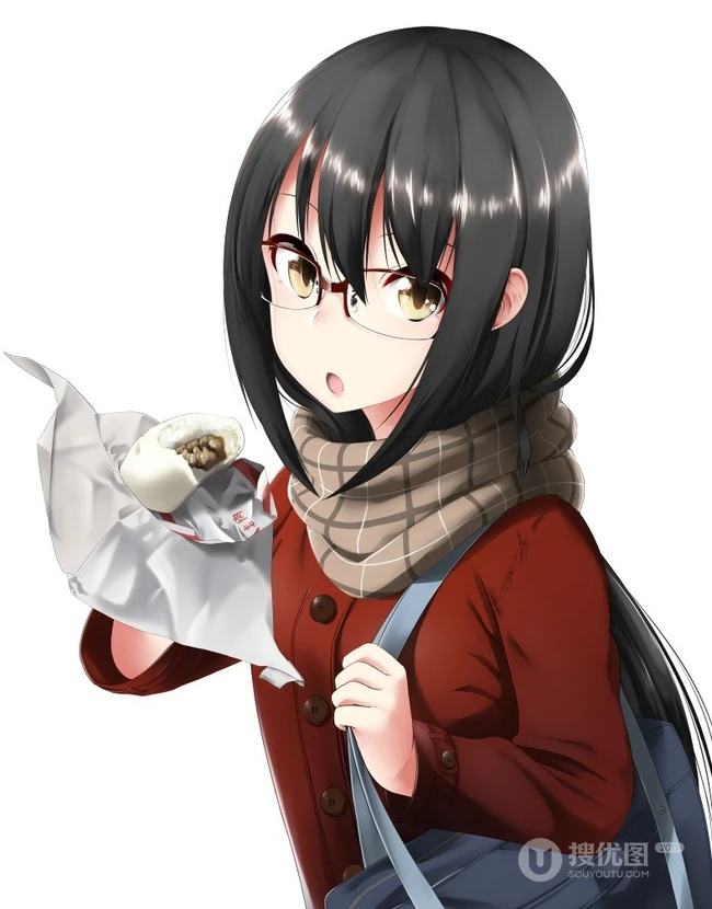 冬日暖心围巾动漫少女图片，冬天需要它的陪伴