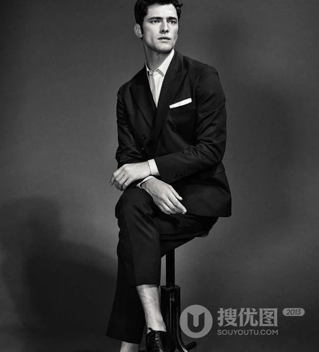 美国男模肖恩&middot;奥普瑞Sean O'pry气质帅气黑白写真照