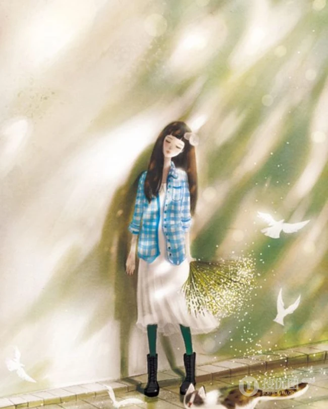 喜欢和猫咪在一起时的时光 唯美插画美图分享