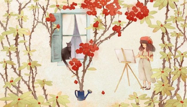 喜欢和猫咪在一起时的时光 唯美插画美图分享