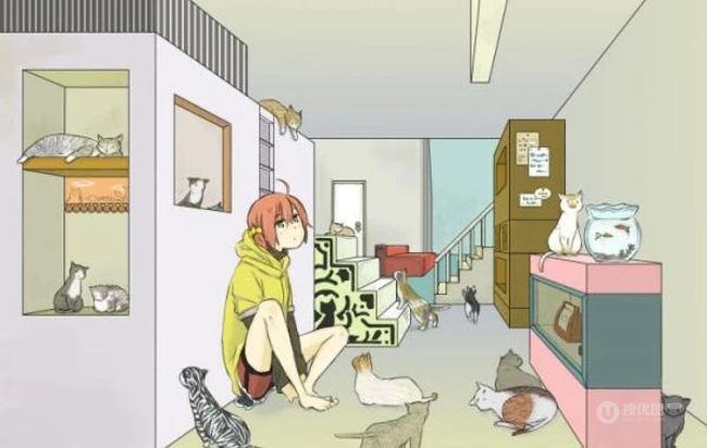 喜欢和猫咪在一起时的时光 唯美插画美图分享