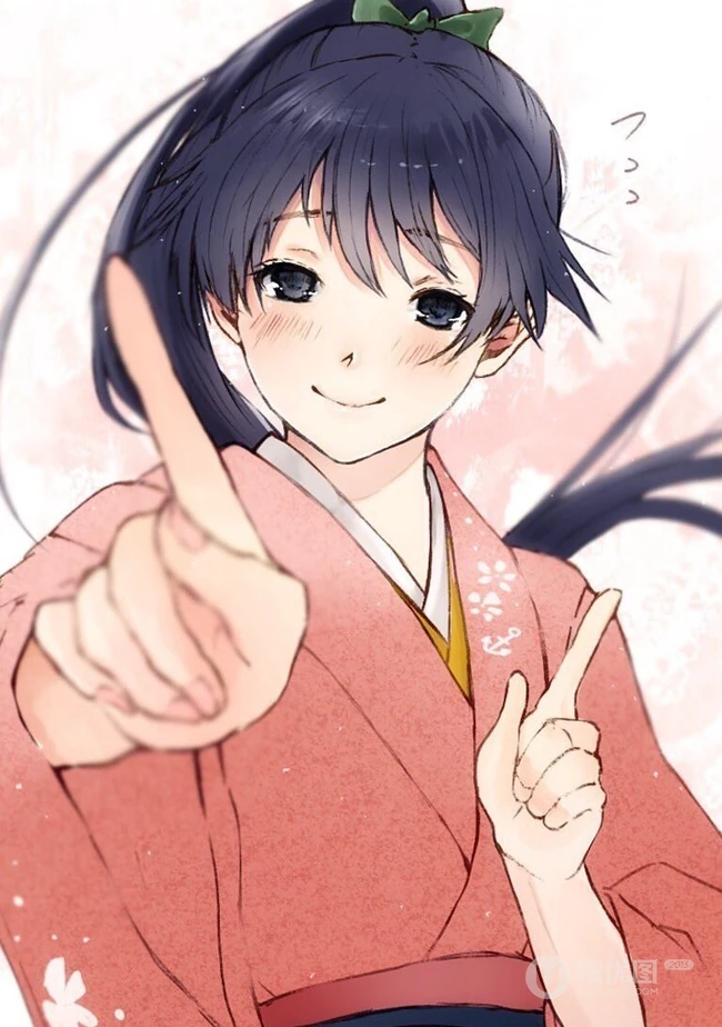 可爱动人穿和服的动漫少女图片